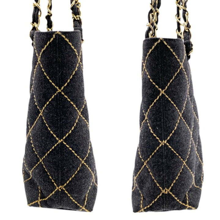 楽天市場】【中古AB】CHANEL シャネル チェーントートバッグ フェルト 