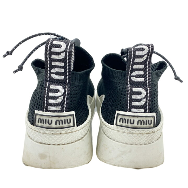 楽天市場】MIUMIU ミュウミュウ メッシュスニーカー ブラック×ホワイト 