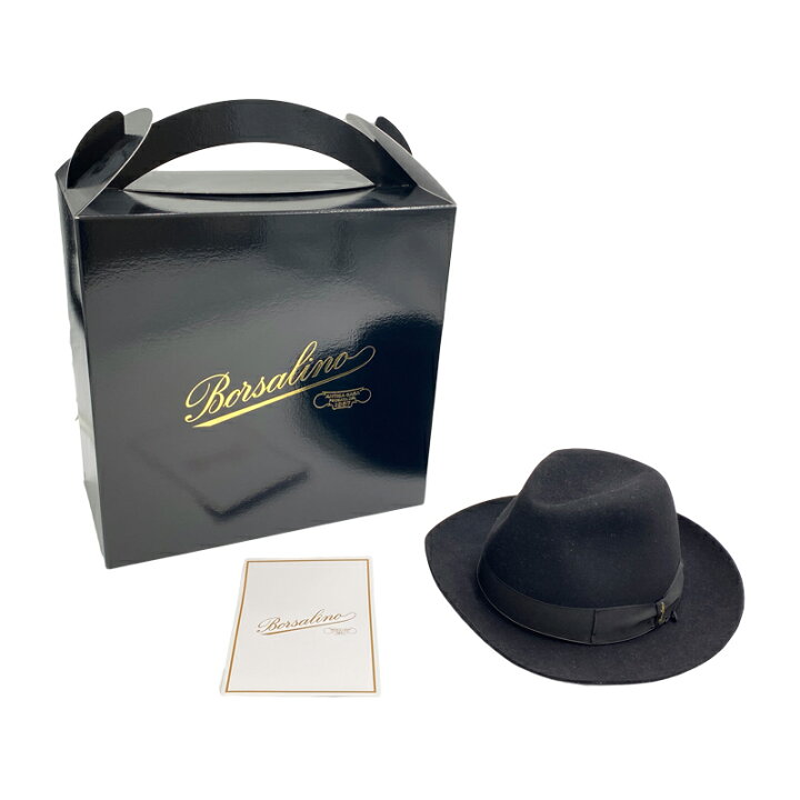 楽天市場】【中古AB】Borsalino ボルサリーノ フェルトハット ブラック 