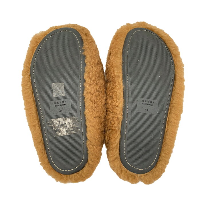 楽天市場】Marni マルニ ファーサンダル ブラウン #41 26.5cm 中古B 