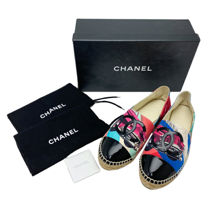 楽天市場】☆美品☆CHANEL シャネル エスパドリーユ スリッポン ココ  