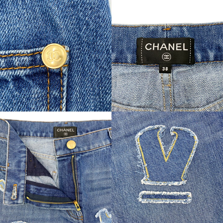 楽天市場】☆美品☆CHANEL シャネル デニムパンツ パッチデザイン  