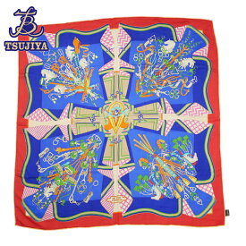 HERMES エルメス　カレジェアン　BOUQUEYS SELLIER 鞍職人の花束　ブルー系　中古AB【辻屋質店A3487】【中古】【質屋出品】