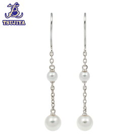 ★美品★MIKIMOTO　ミキモト　アコヤパール　フックピアス　K18WG　1.9g　中古A【辻屋質店J1892】【中古】【質屋出品】