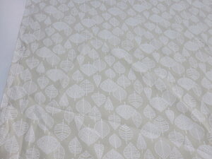 1m単位 アウトレット40% リーフ ベージュ シーチング生地 dou【メール便3m可】 メーカー処分品 生地 布地 布 コットン 綿 服地