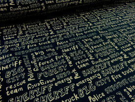 1m単位 アウトレット50% YUWA有輪 パークレンジャー ネイビー オックス生地【メール便2m可】 生地 布地 入園 入学 キッズ 男の子 女の子 ハンドメイド 手作り