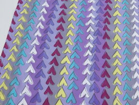 1m単位 アウトレット40% 郷家啓子 heart necklace パープル シャーティング生地　【メール便3m可】 　 マークダウン メーカー処分品 生地 布地 布 コットン 綿 服地 YUWA 有輪 洋裁 パッチワーク