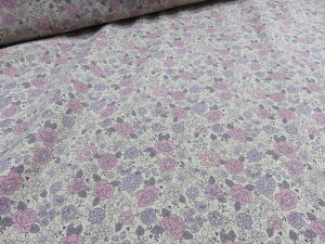 アウトレット40% YUWA ワイド巾(146cm) ハーフリネン フラワー ピンク【メール便1,5m可】 マークダウン メーカー処分品 生地 布地 布 綿麻 リネン 服地 YUWA 有輪 洋裁 パッチワーク