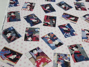 1m単位 アウトレット40% 中原淳一 娘十二ヶ月 オフ×ピンク シャーティング生地 dou 【メール便3m可】 マークダウン メーカー処分品 生地 布地 布 コットン 綿 服地 YUWA 有輪 洋裁 パッチワーク