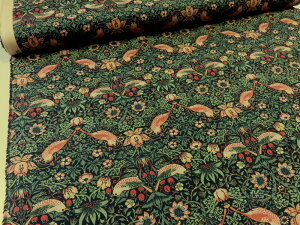 MODA(モダ) BEST OF MORRIS ベストオブモリス いちごどろぼう ブラック シーチング生地 dou 【メール便3m可】 パッチワーク 生地 布地 プリント生地