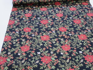 MODA(モダ) クリスマスシリーズ Merry Manor Metallic 中 ブラック シーチング生地 dou 【メール便3m可】パッチワーク 生地 布地 プリント生地