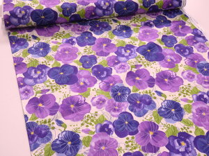 MODA(モダ) Pansys Posies パンジーポジー Main Pansy クリーム シーチング生地 【メール便3m可】パッチワーク 生地 布地 プリント生地