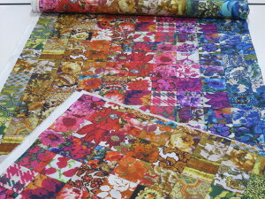 MODA(モダ) VINTAGE SOUL ヴィンテージソウル マルチカラーお花 シーチング生地 dou 【メール便3m可】 パッチワーク 生地 布地 プリント生地