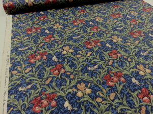 MODA(モダ) BEST OF MORRIS ベストオブモリス アイリス ネイビー シーチング生地 【メール便3m可】 パッチワーク 生地 布地 プリント生地