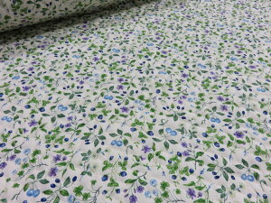 小さなベリーたち ブルー ツイル キルト キルティング 布地 手芸 プリント生地 レッスンバッグ シューズ入れ 体操着入れ 巾着袋 布団袋