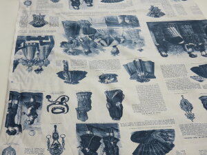 園部美知子 シャーテイングソフトチンツ ヴィクトリアンシンプル ブルー dou 【メール便3m可】 生地 布地 服地 コットン パッチワーク 有輪 YUWA ユーワ