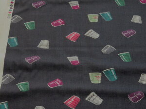 小関鈴子 シンブル 92 ダークグレー チンツ加工シャーティング生地 dou【メール便3m可】 生地 布地 服地 コットン パッチワーク 有輪 YUWA ユーワ