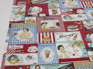 YUWA有輪オリジナル メイキングデザート レッド シャーテイング生地 dou【メール便3m可】 生地 布地 服地 コットン パッチワーク ユーワ