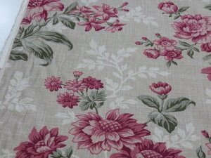 1m単位 アウトレット30% こうの早苗 綿麻 スラブ生地 Old England レッド YUWA有輪 【メール便3m可】 生地 布地 服地 コットン パッチワーク