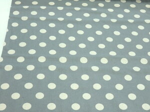 綿麻 シーチング生地 水玉ドット ブルー dou【メール便3m可】 リネン 生地 布 コットンリネン 麻 エプロン ワンピース スカート 小物 バッグ