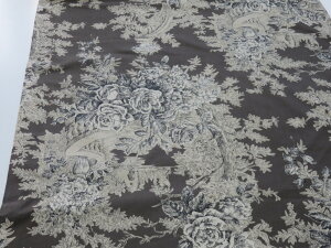 こうの早苗 シャーティング 大きな花柄 グレー 158 dou 【メール便3m可】 生地 布地 服地 コットン パッチワーク 有輪 YUWA ユーワ