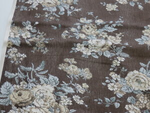 こうの早苗 シャーティング スウィート・ジュリエット ブラウン 165 【メール便3m可】 花柄 生地 布地 服地 コットン パッチワーク 有輪 YUWA ユーワ