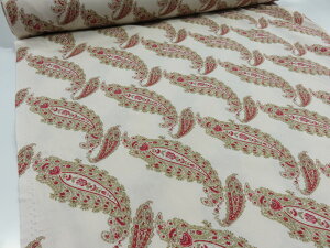 こうの早苗 シャーティング ペイズリー キナリ 56 【メール便3m可】 生地 布地 服地 コットン パッチワーク 有輪 YUWA ユーワ