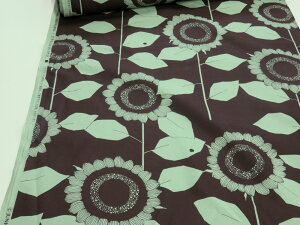 中原淳一 シャーティング 向日葵ひまわり ブラウン dou 【メール便3m可】 生地 布地 服地 コットン パッチワーク 有輪 YUWA ユーワ