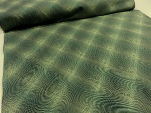 岡本洋子 幾何学模様 53グリーン チンツ加工シャーティング生地【メール便3m可】 生地 布地 布 コットン 綿 服地 YUWA 有輪 ユーワ パッチワーク