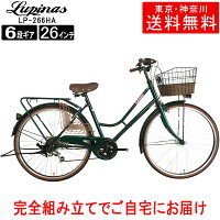 自転車 26インチ おしゃれ Lupinus(ルピナス)LP-266HA-K
シティサイクル LEDオートライト シマノ製6段変速