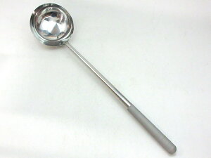 山儀工業所(リス)オールステンレス ブラスト加工 中華お玉 小 φ110×365mm 約160cc JAN:4905001374456