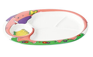 エンテック メラミン食器 お子様ランチ皿 L-4 「ゾウ」 313×237×25mm JAN:4976391110252