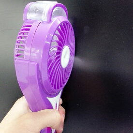 【ミニ扇風機】【カラー：パープル(紫)】ハンディミストファン LILENG-853 ミストとファンで瞬間冷却、繰り返し充電できる内蔵バッテリーだから乾電池要らず！