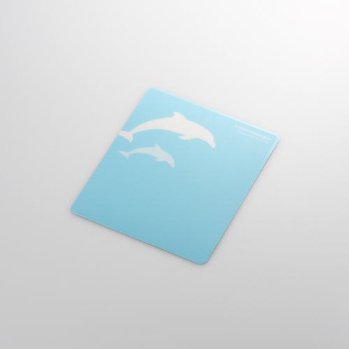  エレコム MP-111D マウスパッド 動物シルエット animal mousepad かわいい イルカ ライトブルー