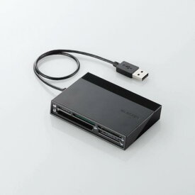 【正規代理店】 エレコム MR-C24BK カードリーダー USB2.0 2倍速転送 USB2.0ハブ3ポート付 ケーブル一体タイプ ブラック USBハブ付き48+5メディア対応カードリーダ