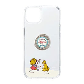 Premium Style iPhone14 用 リング付 抗菌ハイブリッドケース ミッキーマウス PG-DPT22K06MKY