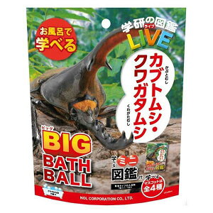 【2個セット】 学研の図鑑ライブ カブトムシ・クワガタ 発泡タイプの入浴料 ビッグ バスボール さわやかな空の香り 1個入 リラックス グッズ 遊ぶ おふろ バスフィズ マスコット入り 入浴料