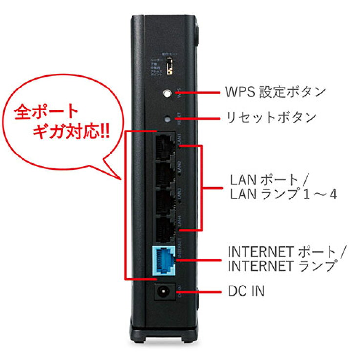 楽天市場 エレコム Elecom Wi Fiルーター 無線lan 親機 1733 800mbps 11ac N A G B 有線giga ブラック Web Wrc 2533gsta ウルマックス 楽天市場店