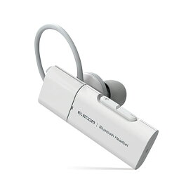 【2個セット】エレコム LBT-HSC10MPWH ヘッドセット Bluetooth ワイヤレスイヤホン 連続通話最大5時間 充電2時間 USB Type-C端子 片耳 左右耳兼用 イヤーフックタイプ ホワイト