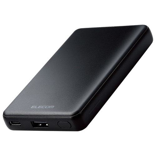  エレコム DE-C26-5000BK モバイルバッテリー 5000mAh C A 12W モバイル バッテリー 重ね持ちに最適 USB-A出力1ポート USB-C入力1ポート タイプC ブラック