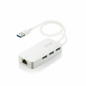 【正規代理店】 エレコム EDC-GUA3H2-W LANアダプター 有線 タイプA Giga USBハブ付 (USB-A×3) USB3.2(Gen1) 3.1(Gen1) 3.0 10 100 1000Mbps 【Windows Mac対応】 ホワイト