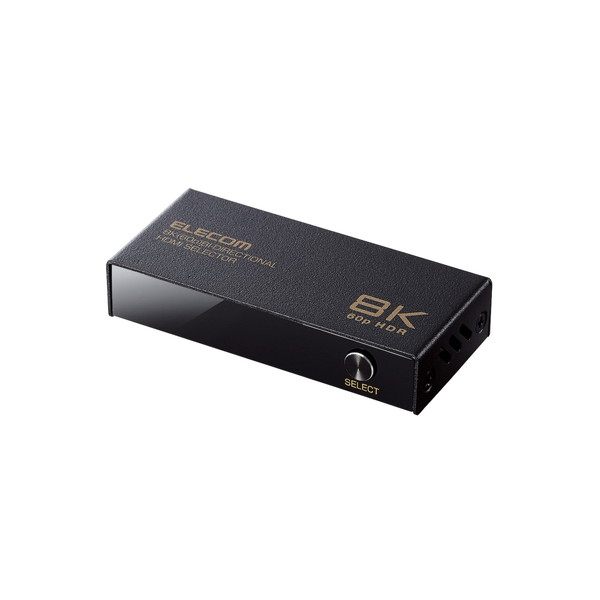  エレコム DH-SW8KBD21BK HDMI 切替器 2入力1出力 1入力2出力 双方向切替可 8K 60Hz 4K 120Hz HDMI2.1 手動 切り替え器 電源不要 セレクター ブラック