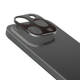 【正規代理店】 エレコム PM-A23CFLLP2BK iPhone 15 Pro / 15 Pro Max カメラカバー アルミフレーム カメラレンズ保護カバー ブラック