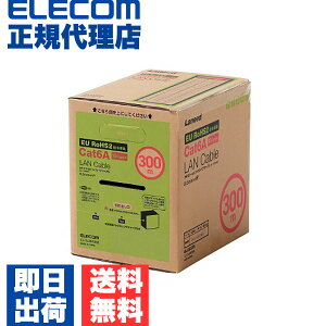 �y���K�㗝�X�z �G���R�� LD-GPAL/WH300RS Cat6A�Ή� LAN�P�[�u�� PoE�Ή� �����P�[�u�� �C���^�[�l�b�g�P�[�u�� �P�[�u�� ����LAN�P�[�u�� �� EU RoHS�w�ߏ��� �R�l�N�^���� �P�� �h���� 300m �z���C�g E