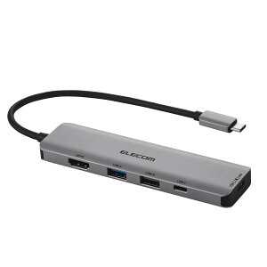 【正規代理店】 エレコム DST-050BP1SV USB Type-C ドッキングステーション 5-in-1 4K HDMI PD充電 MacBook Pro / Air などPC対応 シルバー