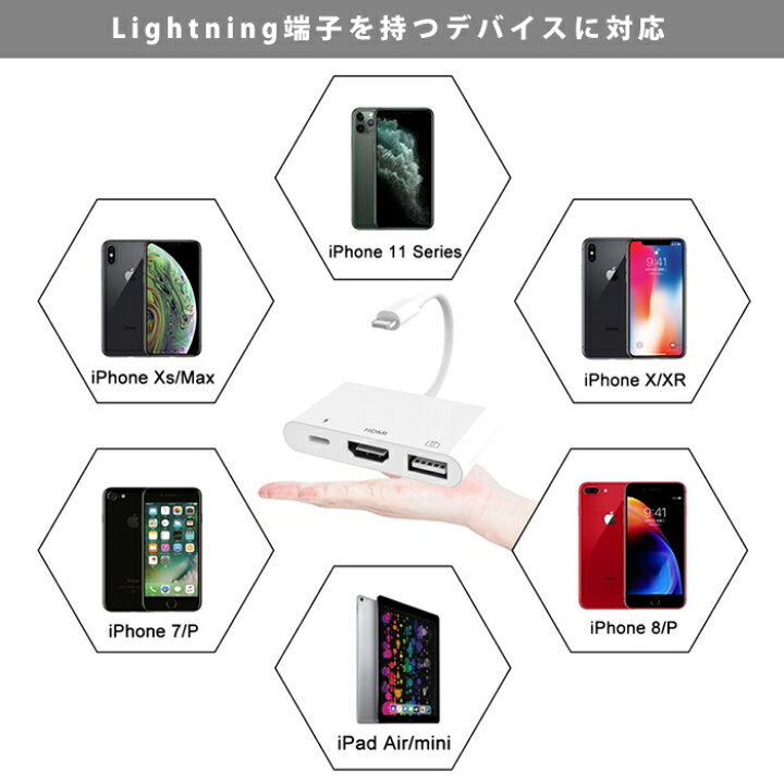 楽天市場 Lightning Usb3 0 Hdmiアダプタ Iphone Ipadの映像をtvにミラーリング Iphone Ipad Ipod Youtube Hdmi Apple Lightning Digital Avアダプタ 変換 アダプタ 変換ケーブル ウルマックス 楽天市場店