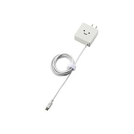 【正規代理店】 エレコム MPA-ACMBC154WF USB 充電器 ACアダプター コンセント [ スマホ & IQOS & glo 対応 ] microUSB 急速充電器 折畳式プラグ ホワイトフェイス スマートフォン タブレット用AC充電器 ケーブル一体型 1.8A出力 1.5m