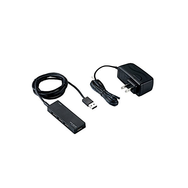エレコム ELECOM U2H-AN4SBK 送料無料 USB2.0 ハブ 低廉 4ポート ACアダプタ付 セルフ USBHUB2.0 あす楽 売り込み AN4Sシリーズ ブラック セルフパワー Switch動作確認済 Nintendo バス両対応