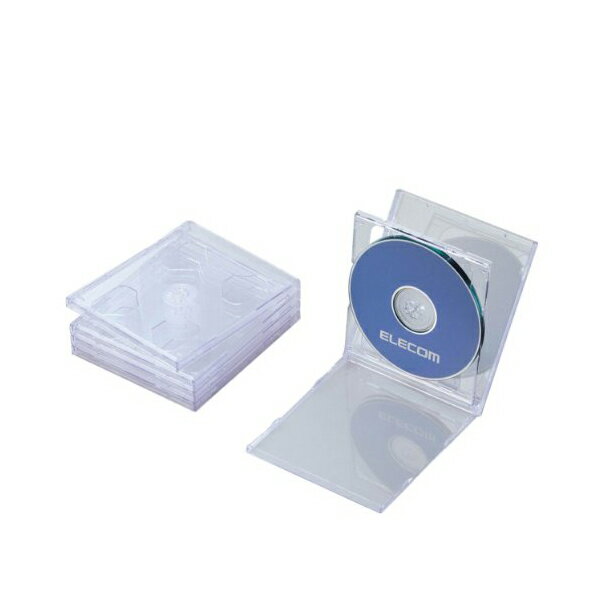 エレコム CCD-JSCNW5CR ディスクケース Blu-ray DVD CD 対応 Blu-rayケース DVDケース CDケース 2枚収納 5枚セット クリア