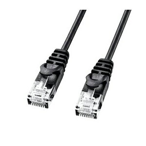 �T�����T�v���C �J�e�S��6�ɍ�LAN�P�[�u�� LA-SL6-005BK CAT6LAN�P�[�u�� ( �ɍׁE0.5m�E�u���b�N ) ��������